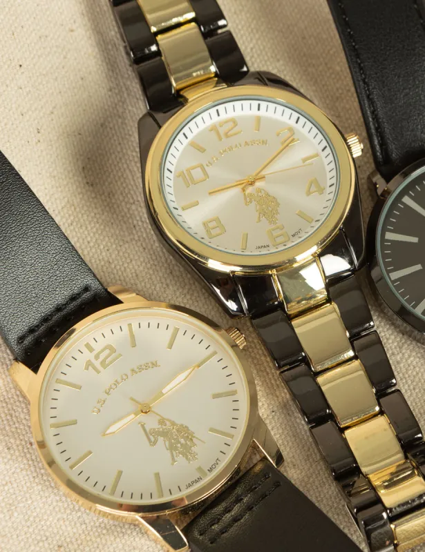 TWO MENS BRACELET AND STRAP WATCH SET sold by U.S. Polo Assn.