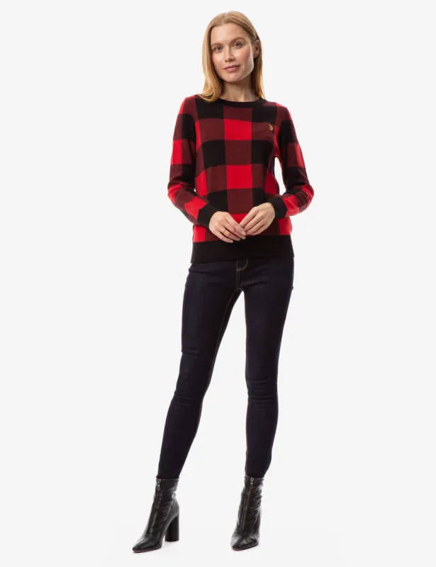 PLAID CREW NECK SWEATER sold by U.S. Polo Assn.