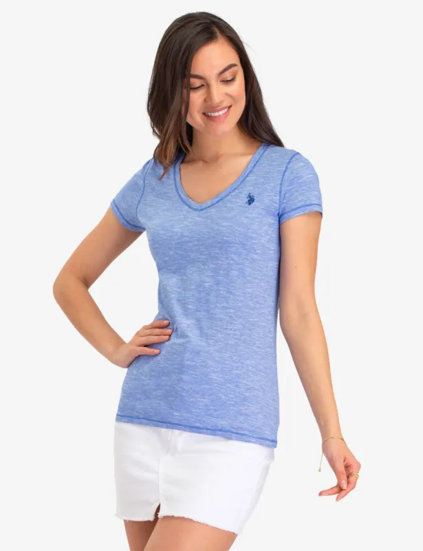 SPACE DYE V-NECK T-SHIRT sold by U.S. Polo Assn.