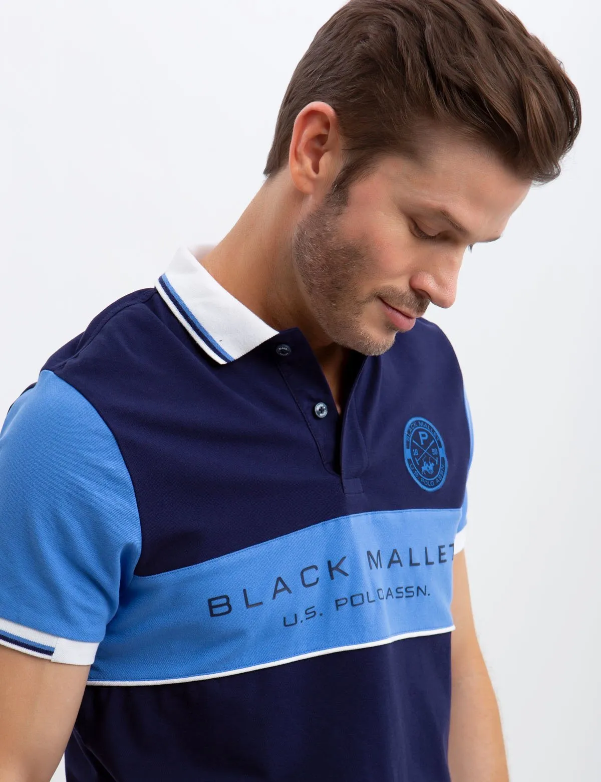 BLACK MALLET SLIM FIT, STRETCH PIQUE, COLORBOCK POLO SHIRT sold by U.S. Polo Assn. product image thumbnail 3