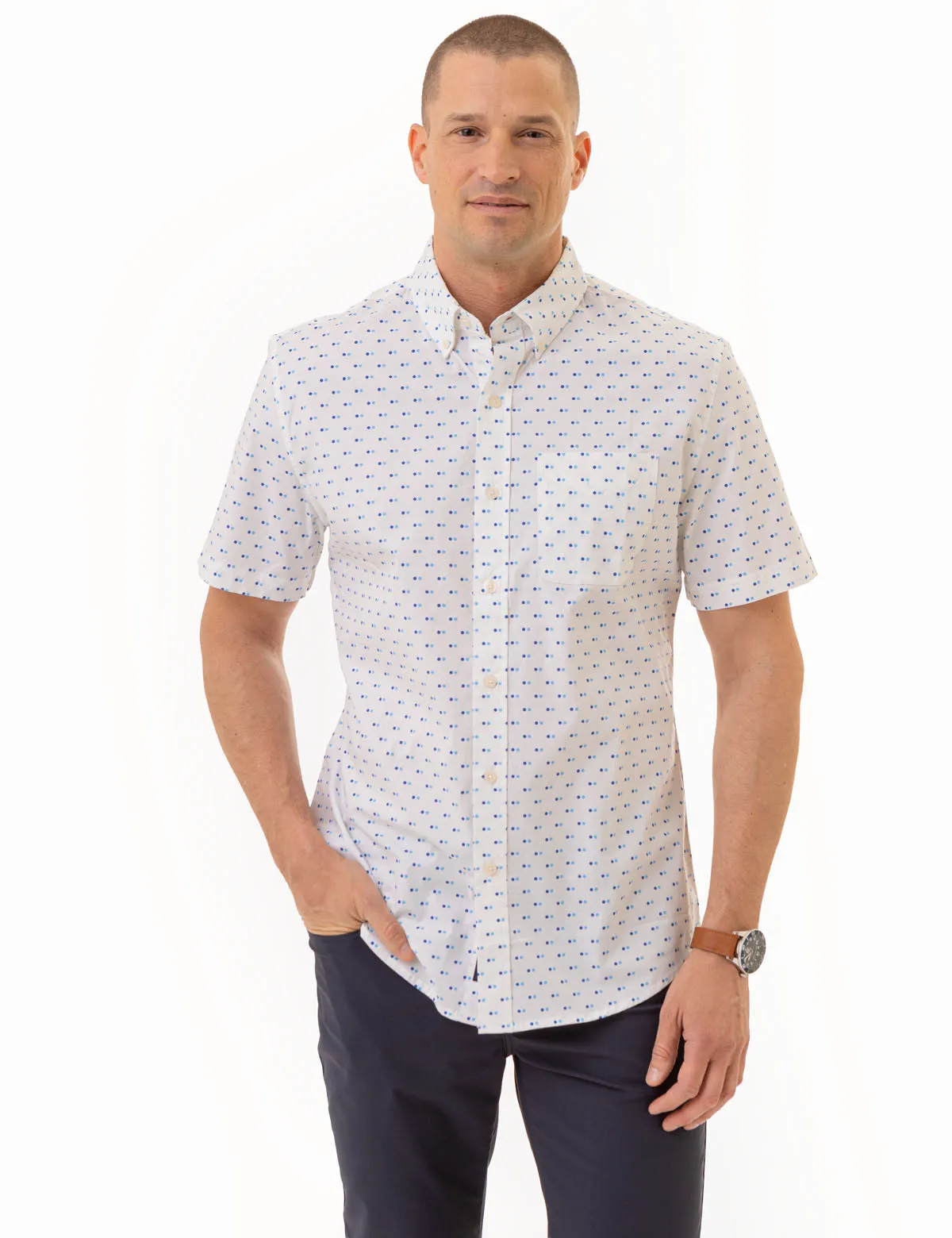 ALL OVER DOUBLE DOT PRINT SHORT SLEEVE SHIRT sold by U.S. Polo Assn. product image thumbnail 3