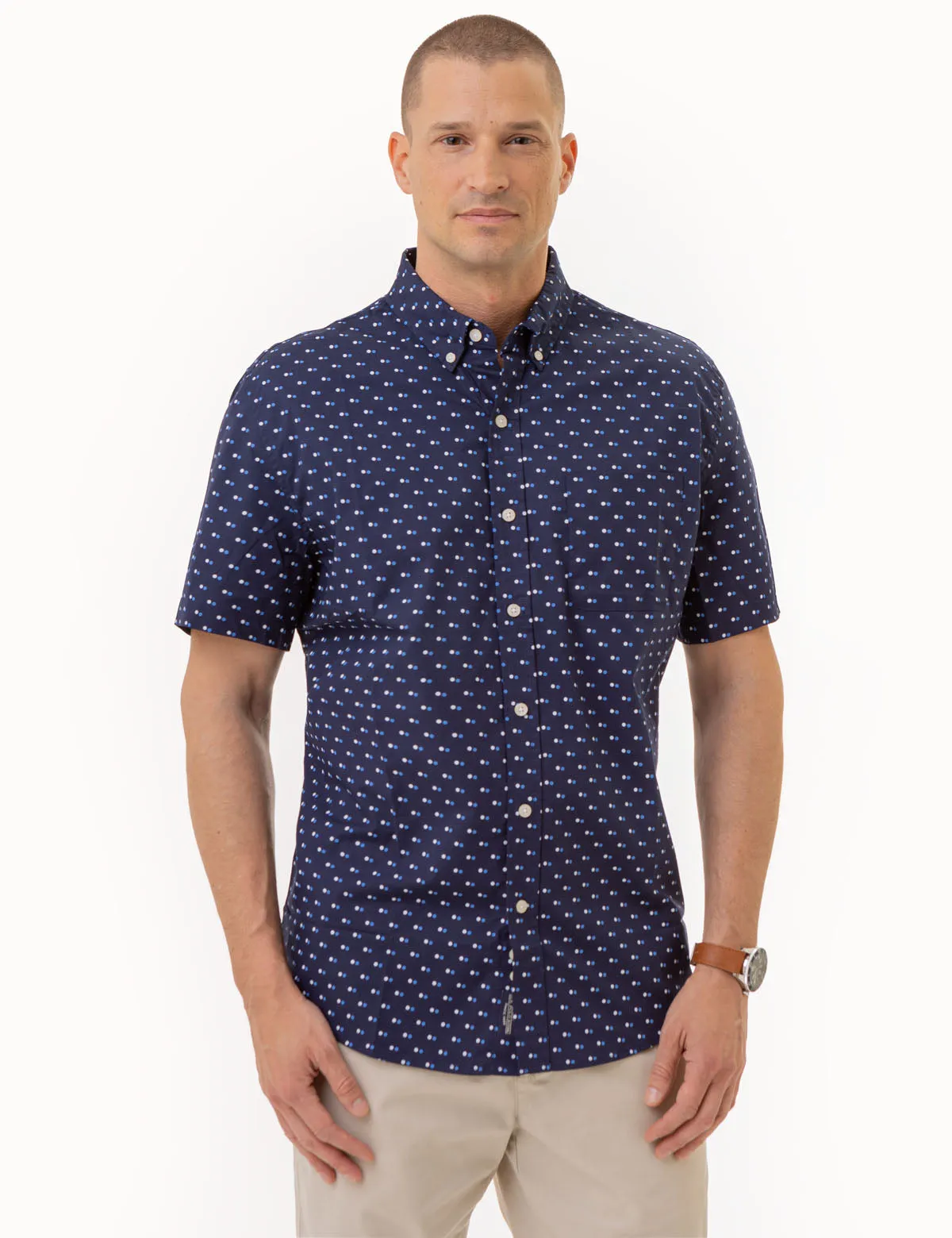 ALL OVER DOUBLE DOT PRINT SHORT SLEEVE SHIRT sold by U.S. Polo Assn.
