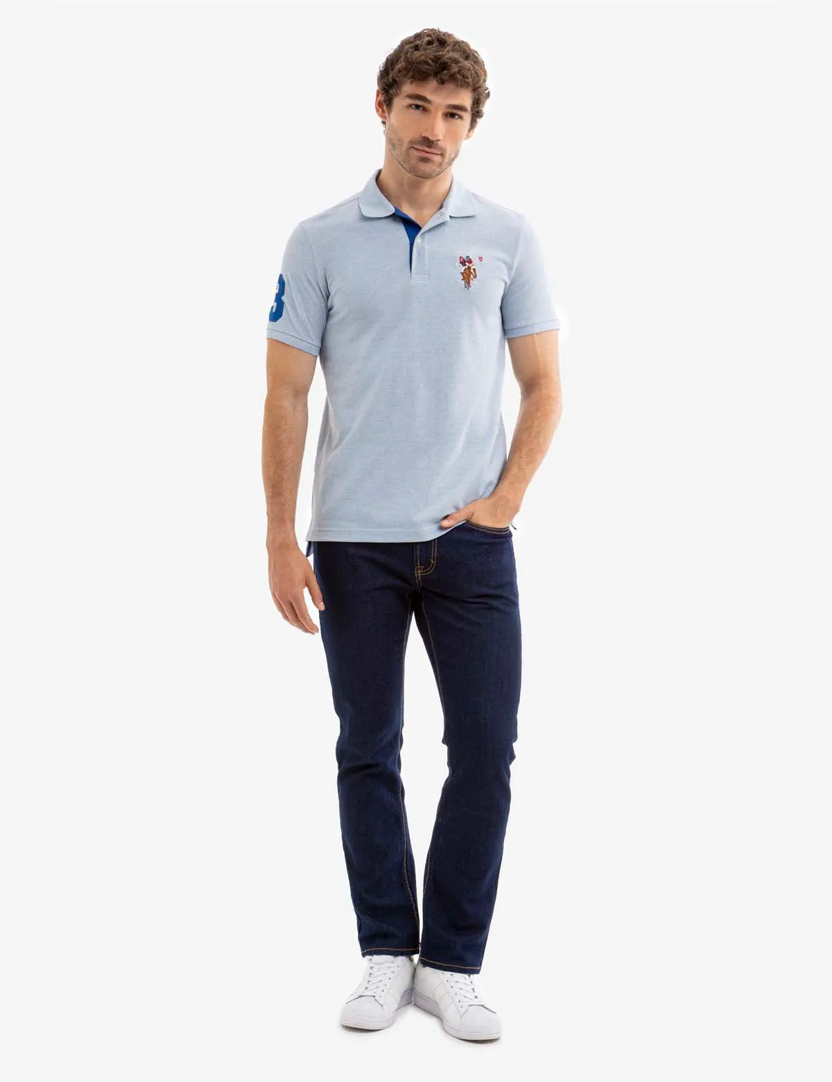 MULTI COLOR BIG LOGO SOLID POLO SHIRT sold by U.S. Polo Assn. product image thumbnail 2