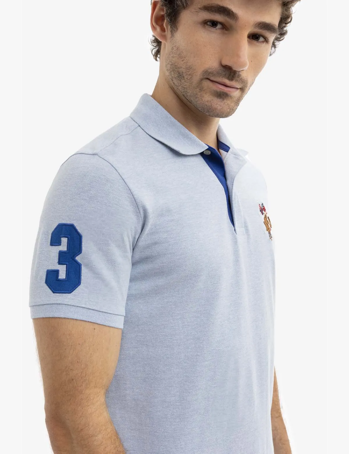 MULTI COLOR BIG LOGO SOLID POLO SHIRT sold by U.S. Polo Assn. product image thumbnail 3