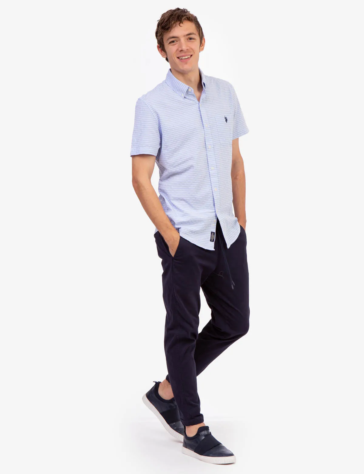 DOBBY HORIZONTAL STRIPE SHIRT sold by U.S. Polo Assn. product image thumbnail 2