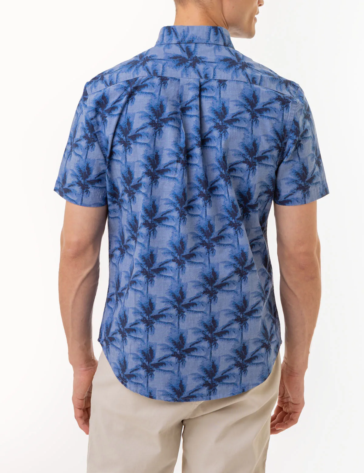 PALM TREE SLUB CHAMBRAY WOVEN SHIRT sold by U.S. Polo Assn. product image thumbnail 3