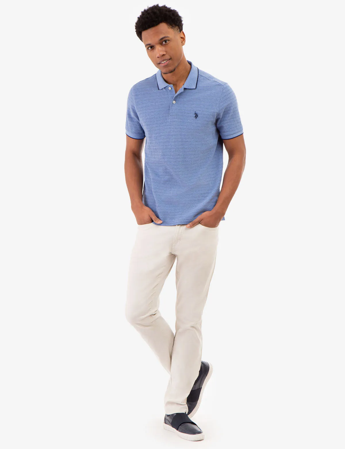 JACQUARD MARLED STRIPE POLO SHIRT sold by U.S. Polo Assn. product image thumbnail 2