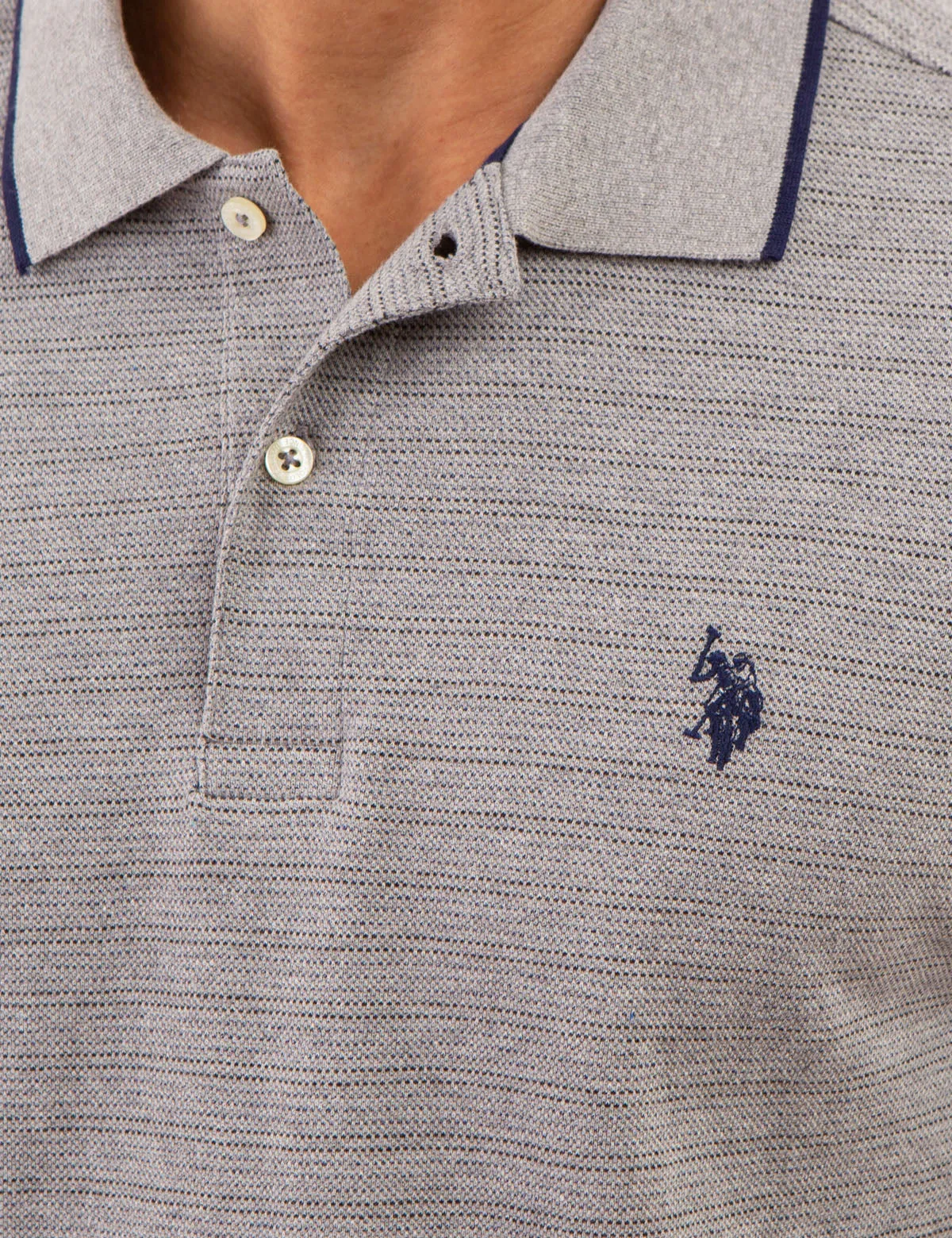 JACQUARD MARLED STRIPE POLO SHIRT sold by U.S. Polo Assn. product image thumbnail 5