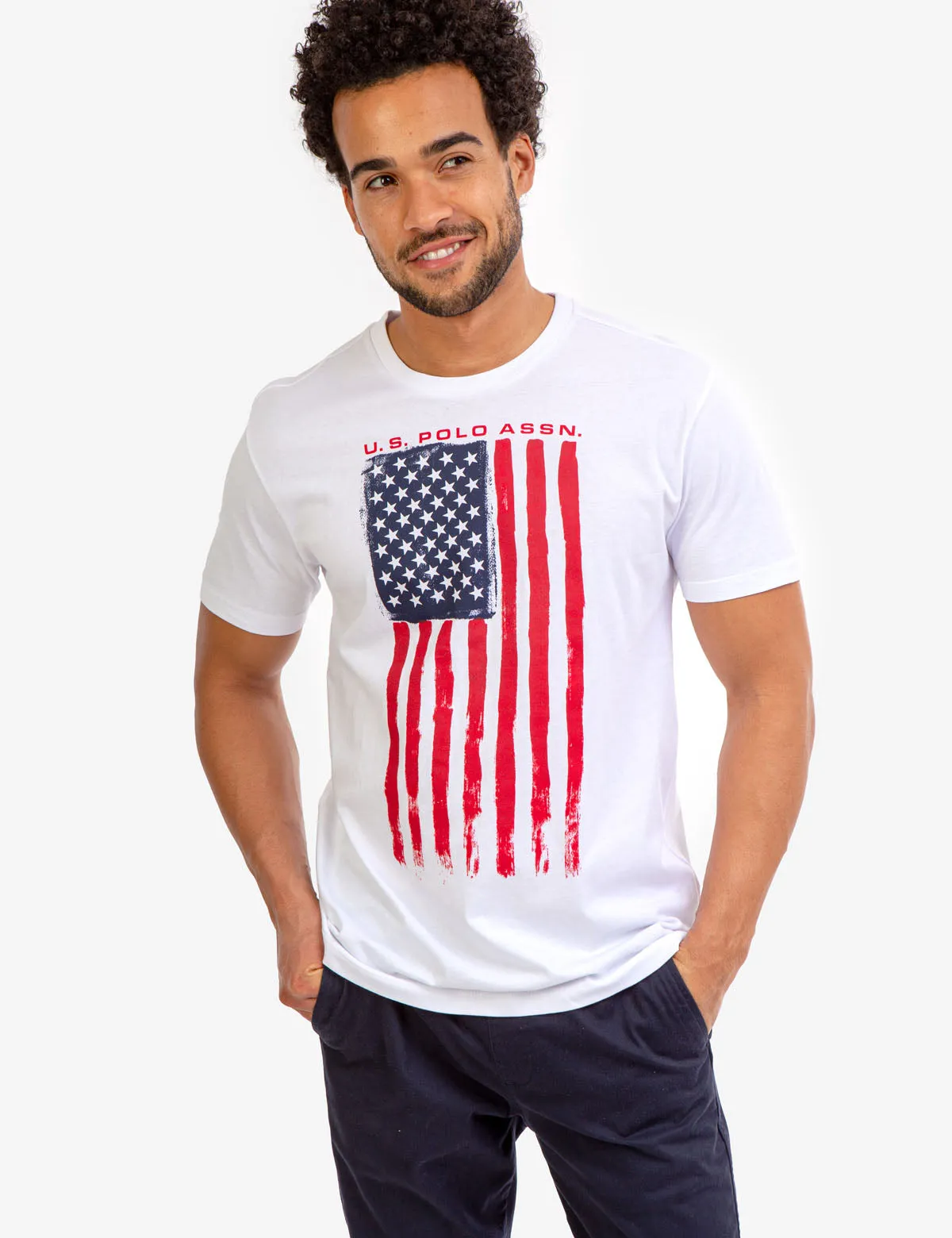 PRINTED FLAG GRAPHIC JERSEY T-SHIRT sold by U.S. Polo Assn.
