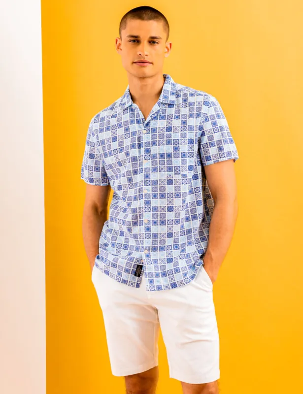 MEDALLION PRINT SHORT SLEEVE WOVEN SHIRT sold by U.S. Polo Assn.