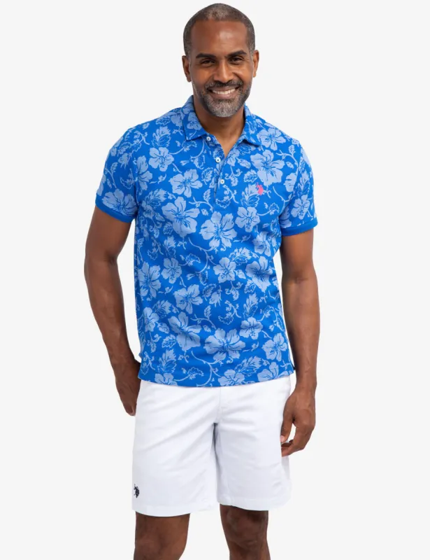 FLORAL PRINT BIRDSEYE PIQUE POLO SHIRT sold by U.S. Polo Assn.