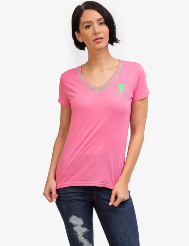 NEON V-NECK T-SHIRT sold by U.S. Polo Assn.