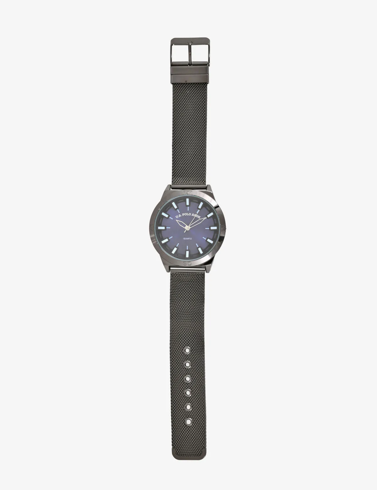 MEN'S GUNMETAL MESH AND BLUE DIAL ANALOG WATCH sold by U.S. Polo Assn. product image thumbnail 3