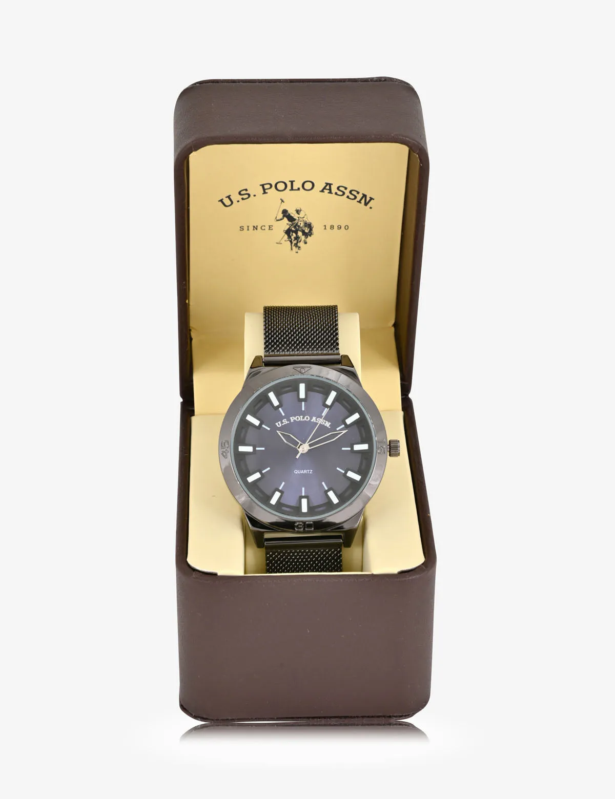 MEN'S GUNMETAL MESH AND BLUE DIAL ANALOG WATCH sold by U.S. Polo Assn. product image thumbnail 4