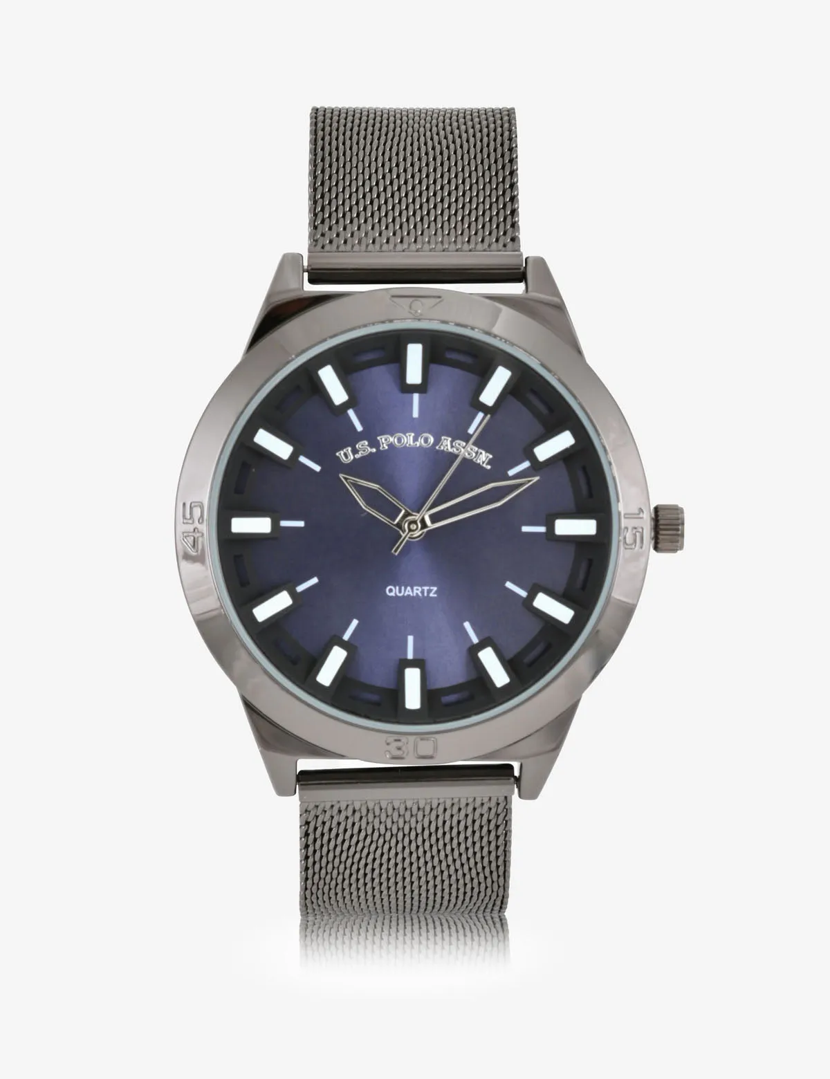 MEN'S GUNMETAL MESH AND BLUE DIAL ANALOG WATCH sold by U.S. Polo Assn. product image thumbnail 2