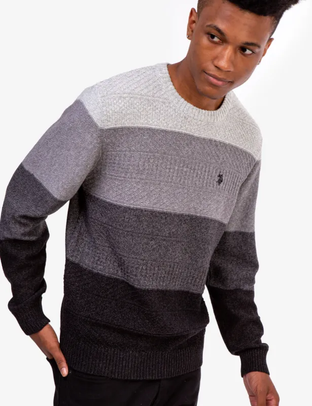 MARL STRIPED CREW NECK SWEATER sold by U.S. Polo Assn.
