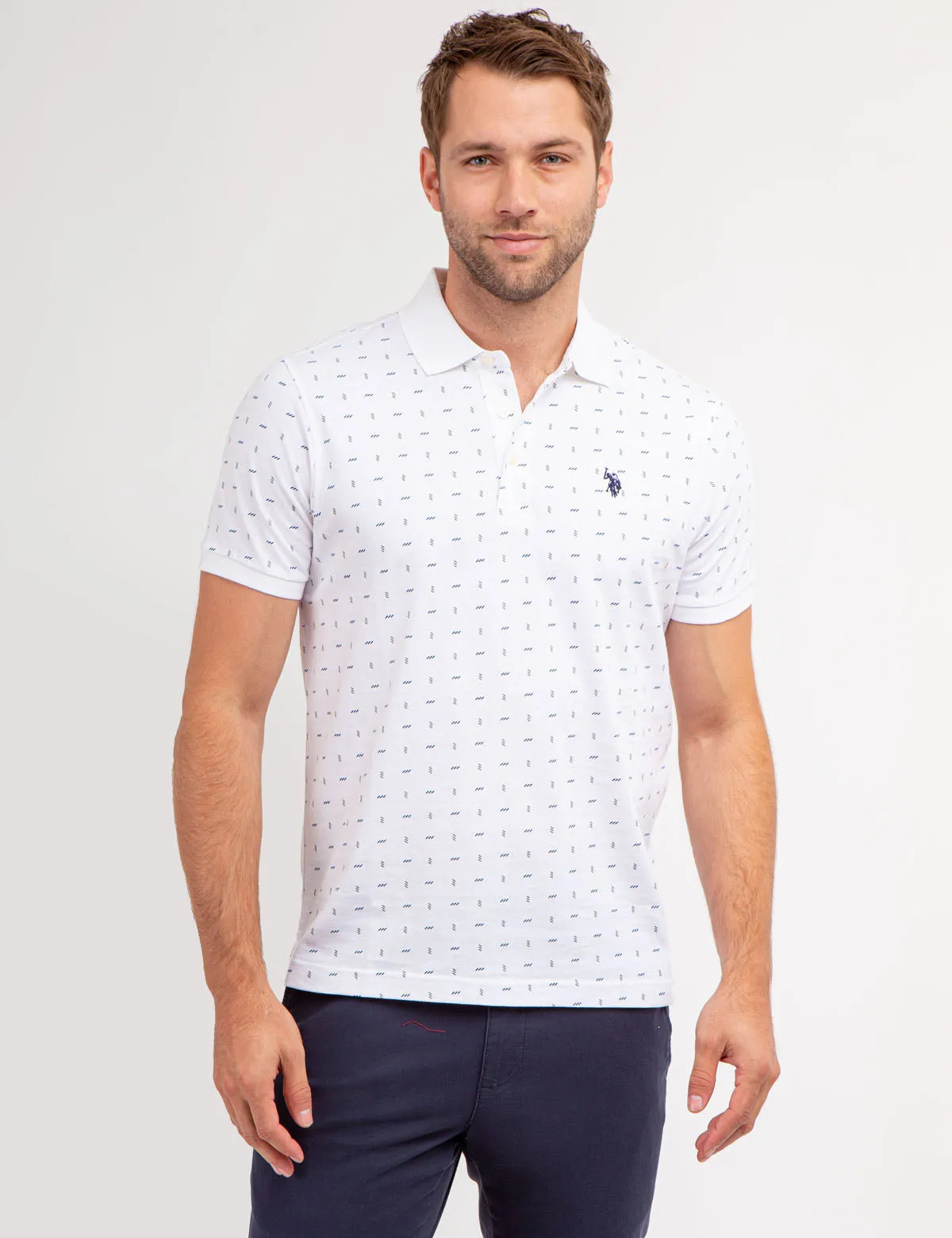 ALLOVER PRINTED JERSEY POLO SHIRT sold by U.S. Polo Assn.