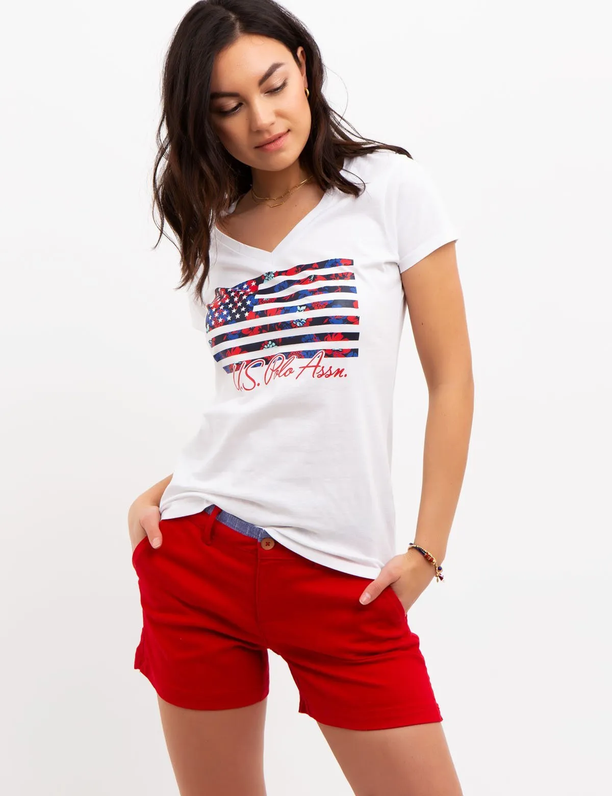 FADED FLORAL FLAG T-SHIRT sold by U.S. Polo Assn.