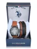 MENS BROWN STRAP WATCH AND BRACELETS SET sold by U.S. Polo Assn.