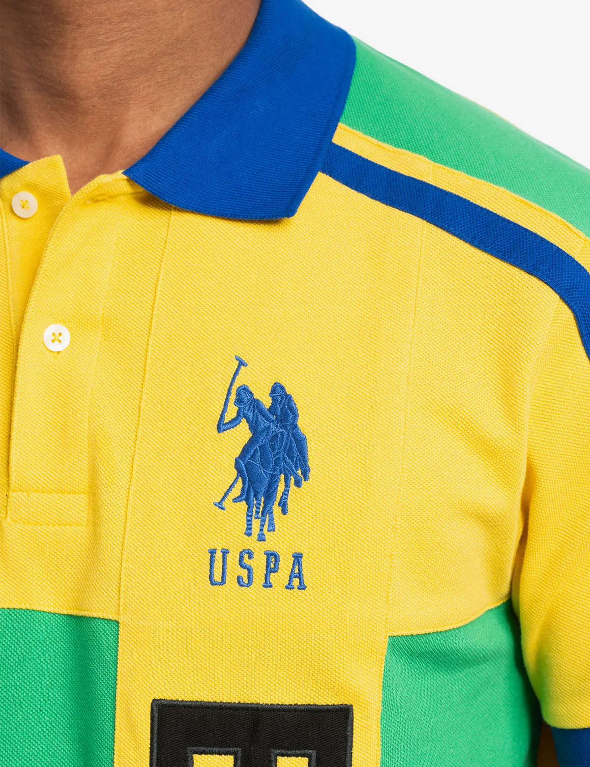 BRAZIL VERTICAL COLOR BLOCK PIQUE POLO SHIRT sold by U.S. Polo Assn. product image thumbnail 4