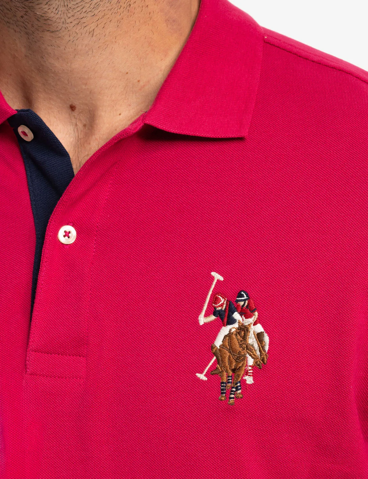 MULTI COLOR BIG LOGO SOLID POLO SHIRT sold by U.S. Polo Assn. product image thumbnail 3