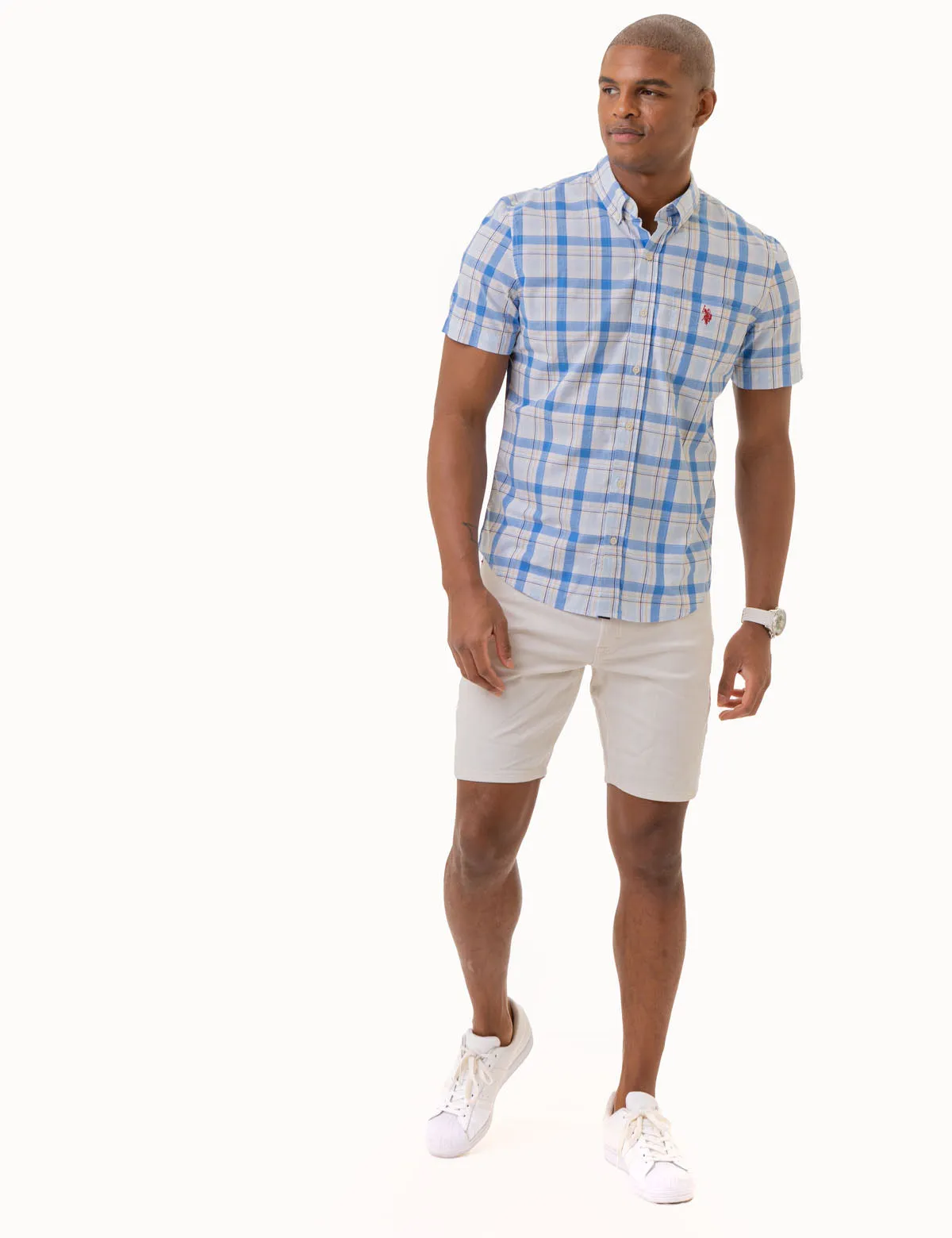 PLAID SHORT SLEEVE POPLIN SHIRT WITH POCKET sold by U.S. Polo Assn. product image thumbnail 3