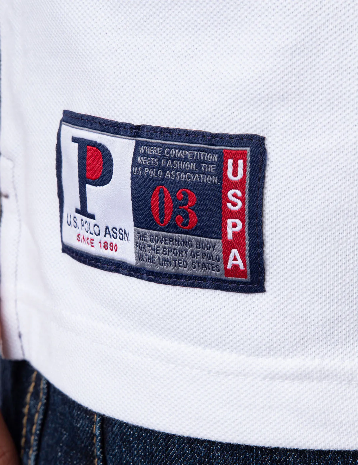 EMBOSSED CHEST LOGO DIAGONAL COLORBLOCK POLO SHIRT sold by U.S. Polo Assn. product image thumbnail 5