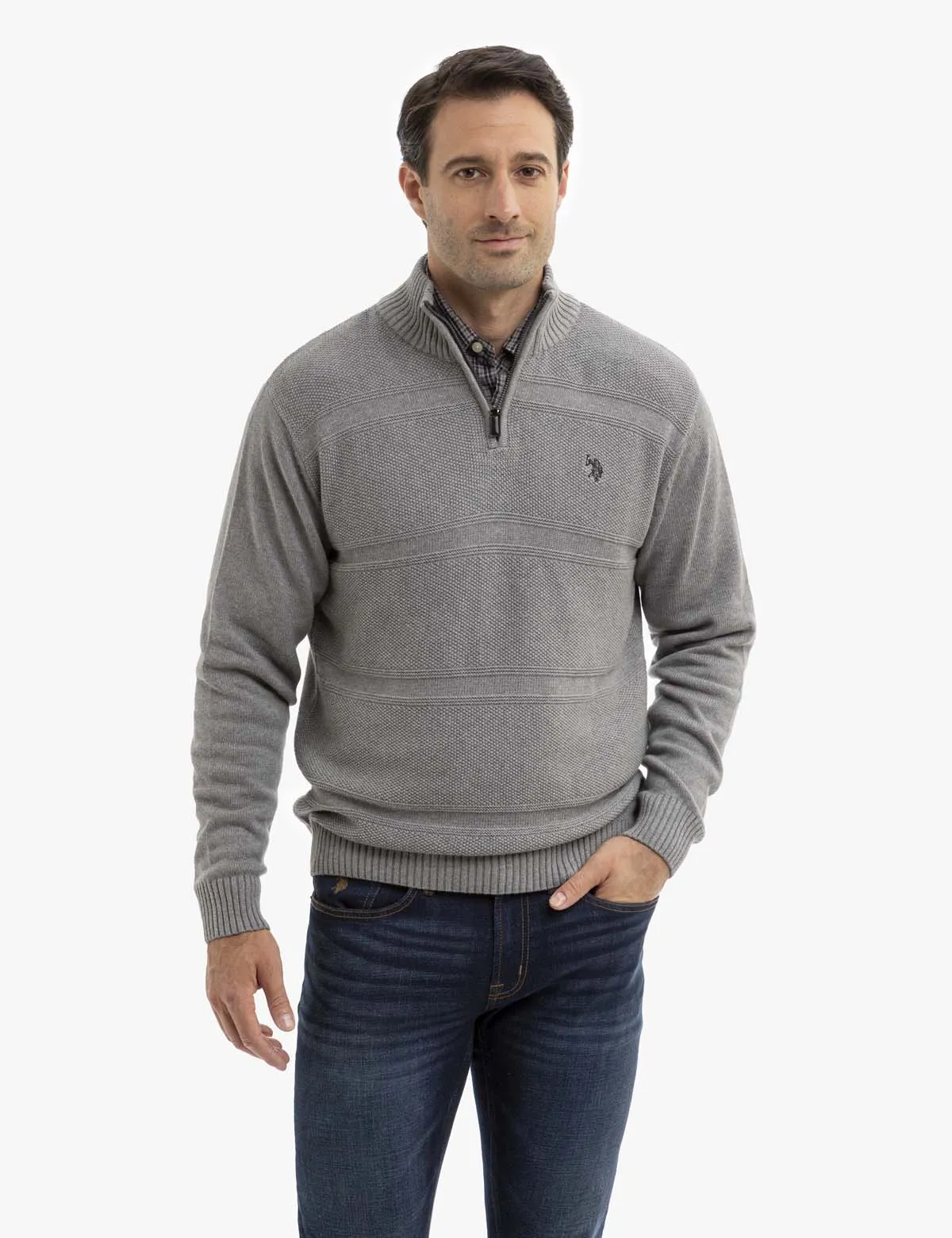 FRONT TEXTURED 1/4 ZIP SWEATER sold by U.S. Polo Assn. product image thumbnail 5