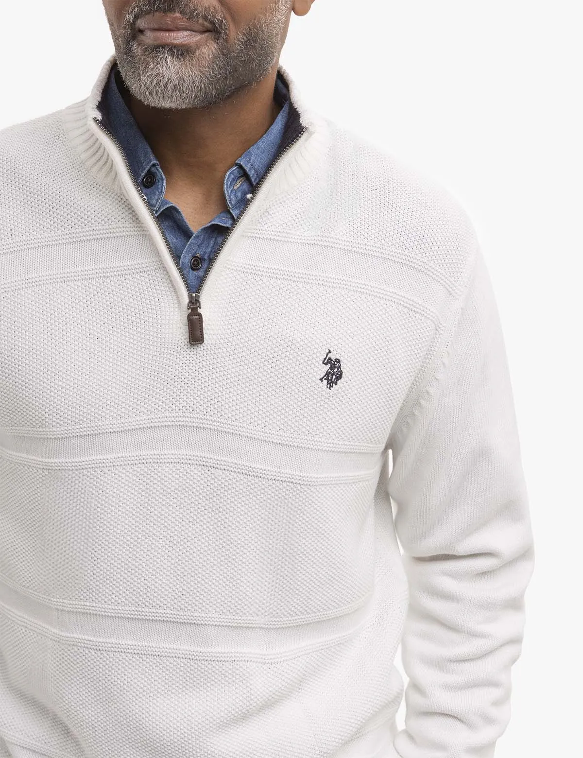 FRONT TEXTURED 1/4 ZIP SWEATER sold by U.S. Polo Assn. product image thumbnail 2