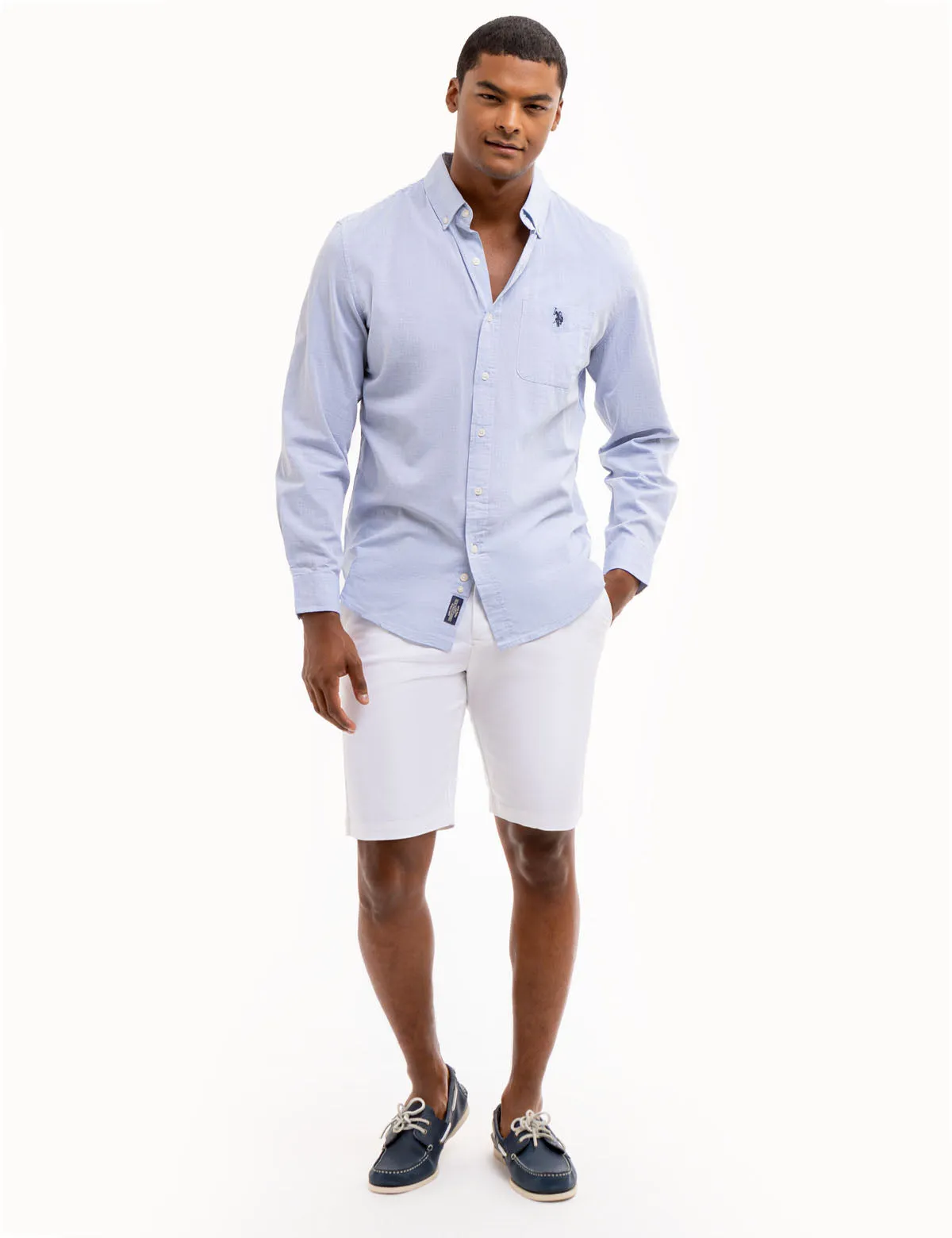 LONG SLEEVE HEATHER POPLIN WOVEN SHIRT sold by U.S. Polo Assn. product image thumbnail 5