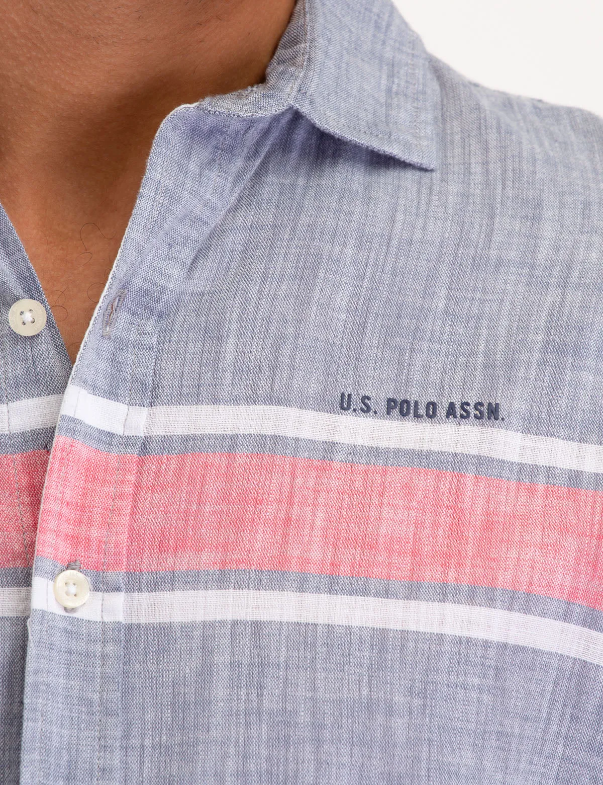 CHEST STRIPE LONG SLEEVE SHIRT sold by U.S. Polo Assn. product image thumbnail 5