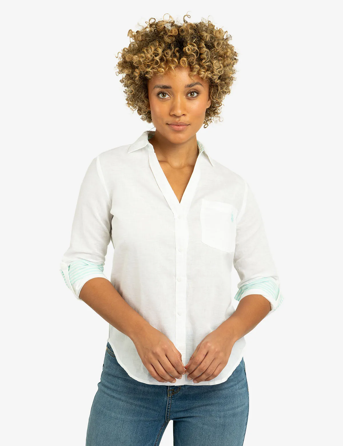 ROLL SLEEVE LINEN SHIRT sold by U.S. Polo Assn.