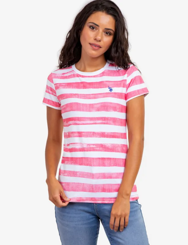 PAINT STRIPE CREW NECK T-SHIRT sold by U.S. Polo Assn.