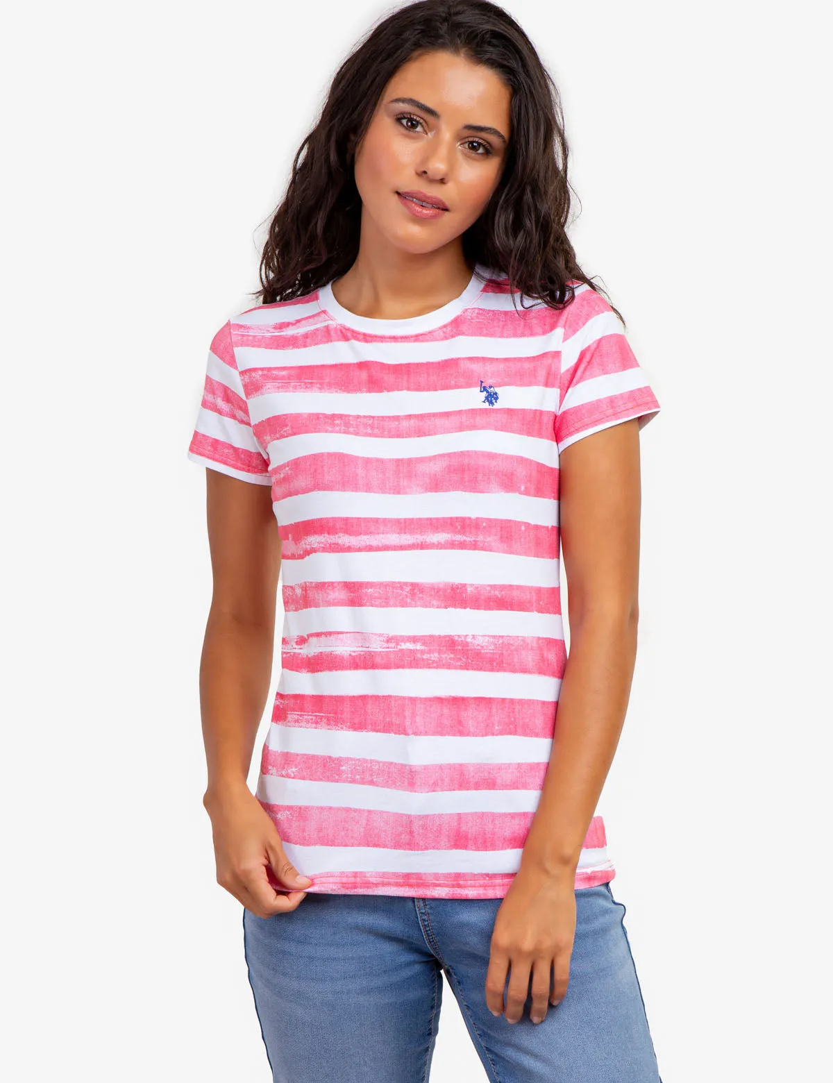 PAINT STRIPE CREW NECK T-SHIRT sold by U.S. Polo Assn.