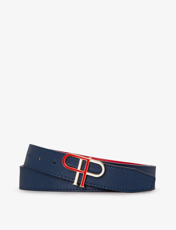 LADIES 30MM ENAMEL REVERSIBLE DOUBLE P BELT sold by U.S. Polo Assn.