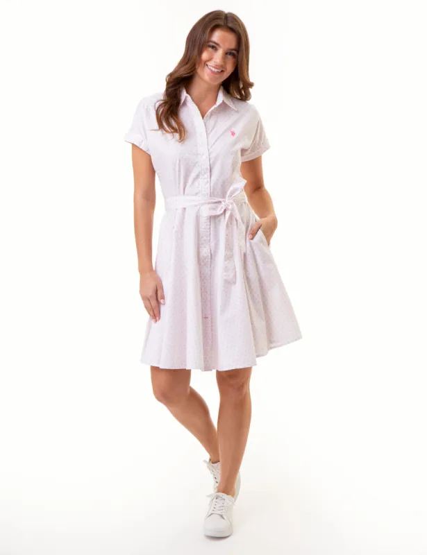 DOLMAN SLEEVE PRINTED DRESS sold by U.S. Polo Assn.