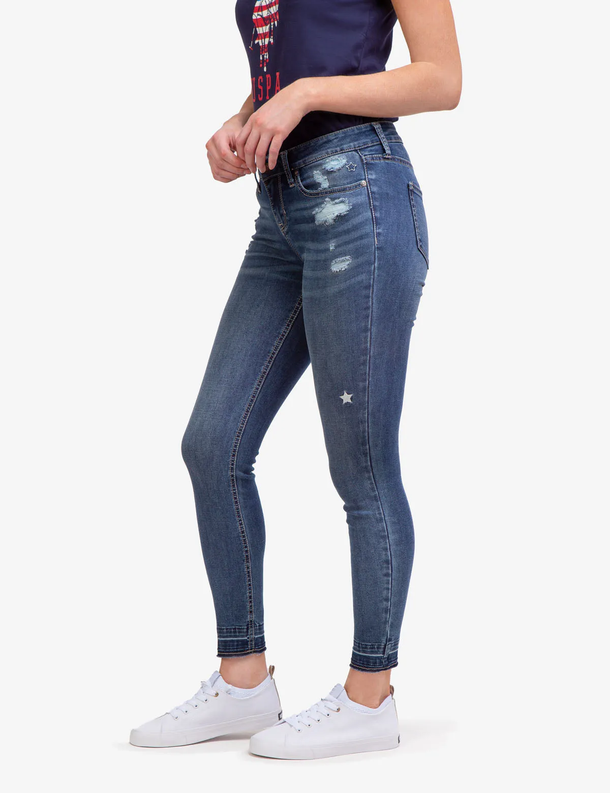 MID RISE DESTRUCTED JEGGINGS sold by U.S. Polo Assn. product image thumbnail 3