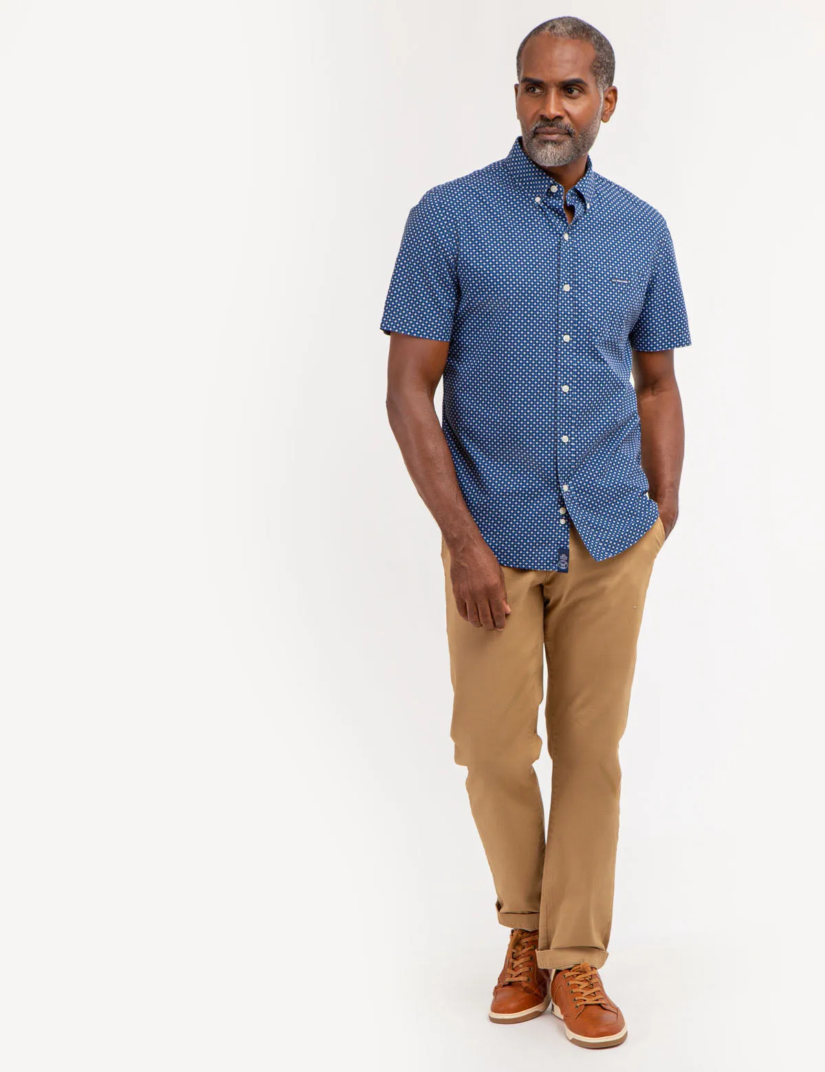 DIAMOND PRINT SHORT SLEEVE SHIRT WITH POCKET sold by U.S. Polo Assn. product image thumbnail 2