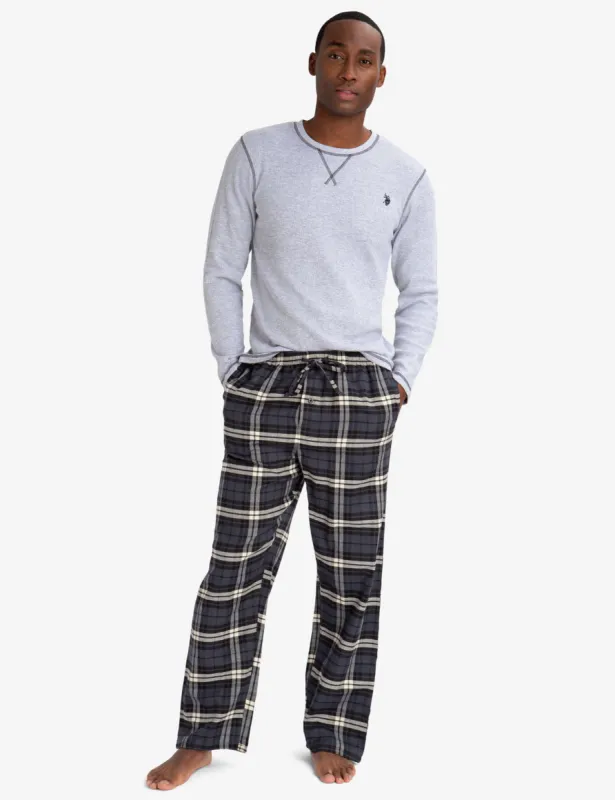 LOUNGE  SET: THERMAL TOP & PLAID PANTS sold by U.S. Polo Assn.