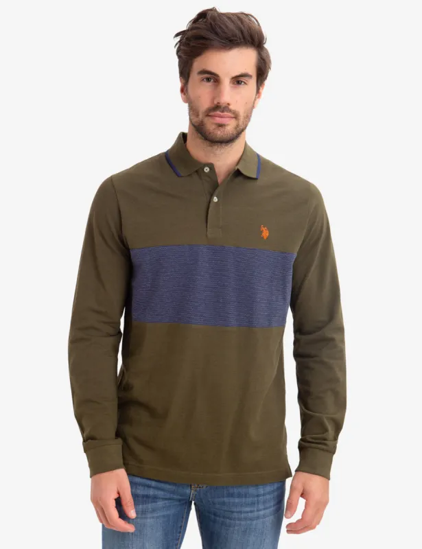 CHEST COLORBLOCK LONG SLEEVE POLO SHIRT sold by U.S. Polo Assn.