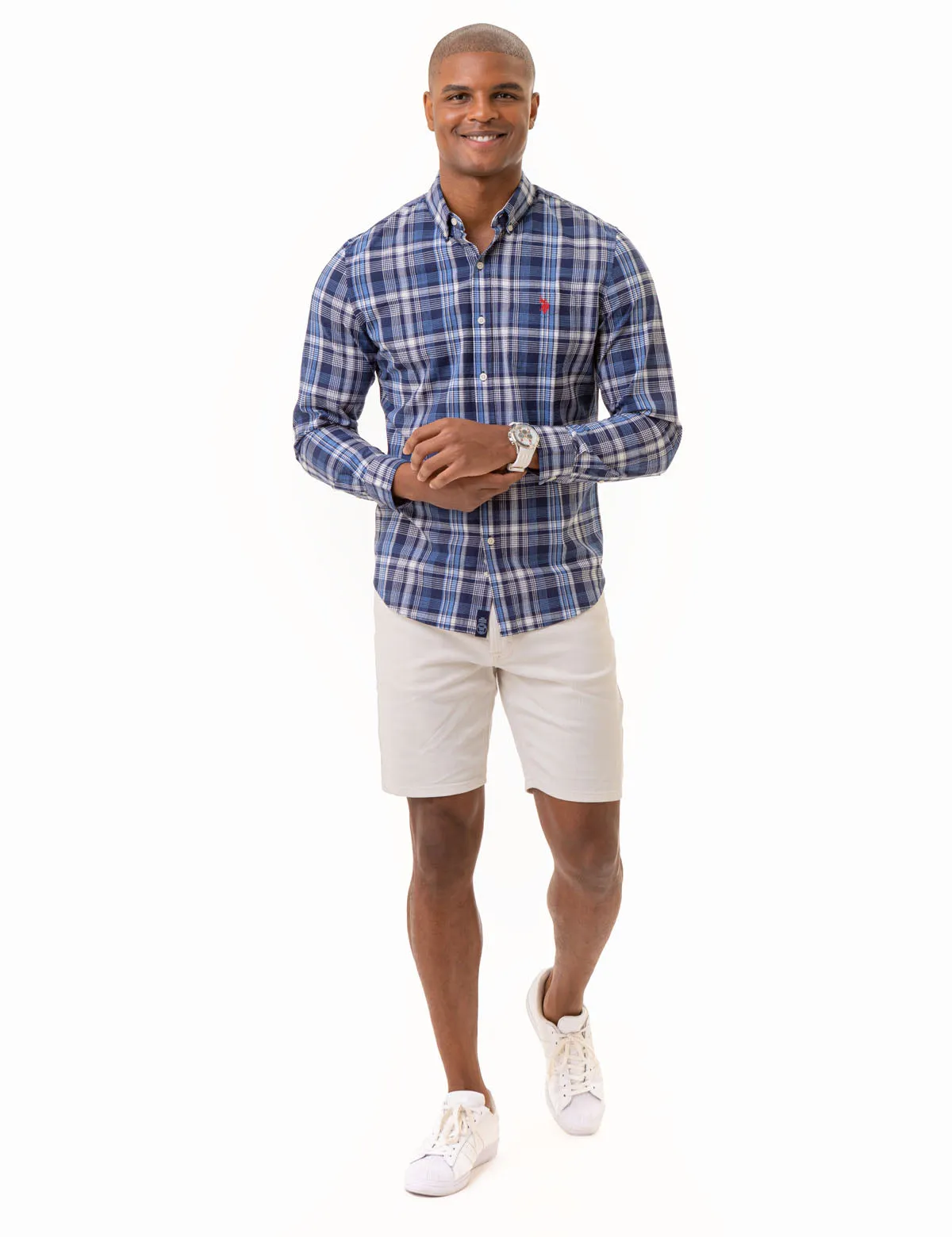 PLAID LONG SLEEVE WOVEN SHIRT WITH POCKET sold by U.S. Polo Assn. product image thumbnail 3