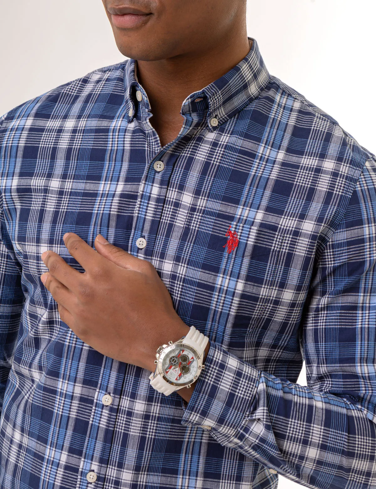 PLAID LONG SLEEVE WOVEN SHIRT WITH POCKET sold by U.S. Polo Assn. product image thumbnail 2