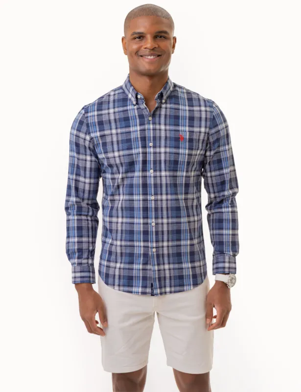 PLAID LONG SLEEVE WOVEN SHIRT WITH POCKET sold by U.S. Polo Assn.
