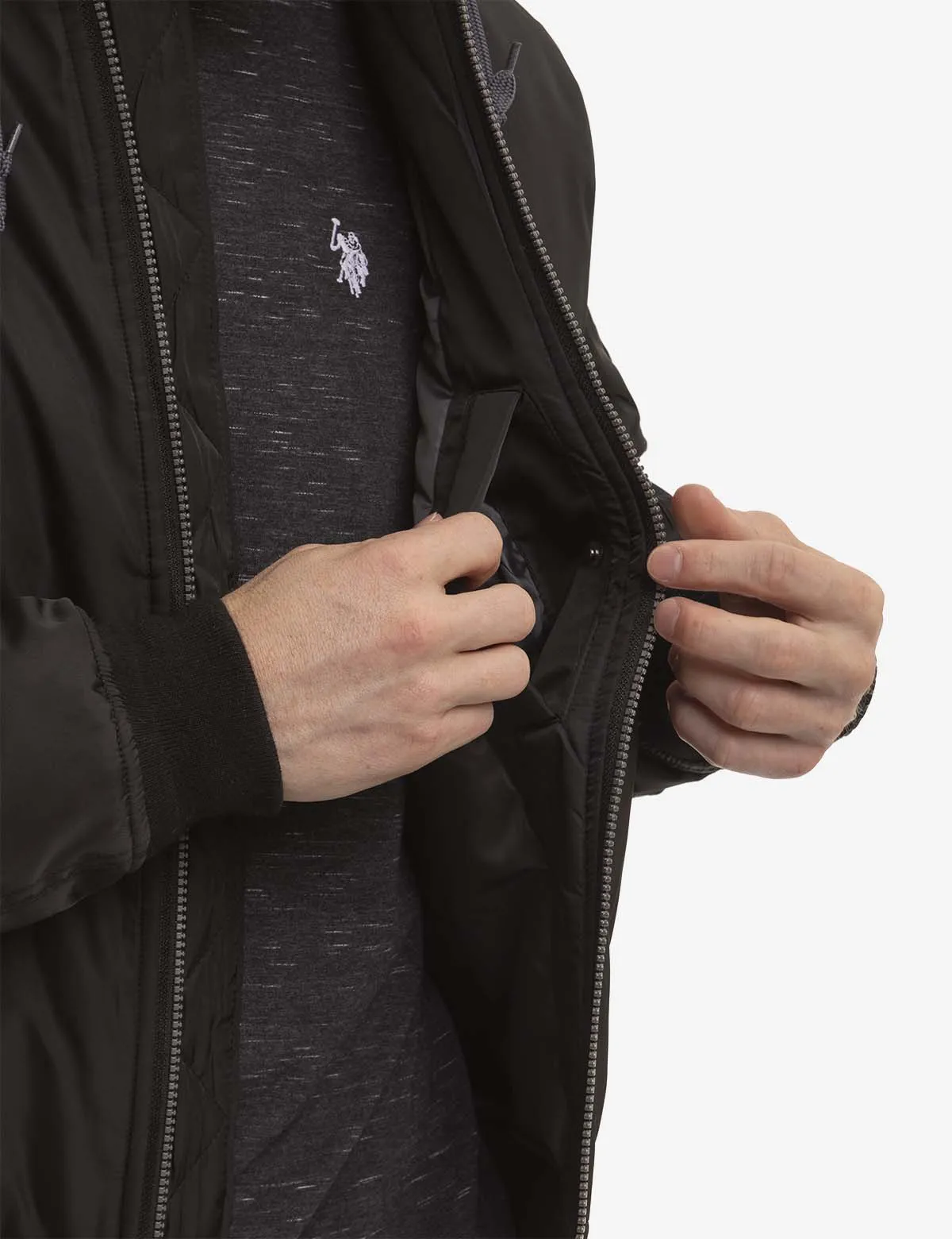BOMBER JACKET WITH FLEECE HOOD sold by U.S. Polo Assn. product image thumbnail 5