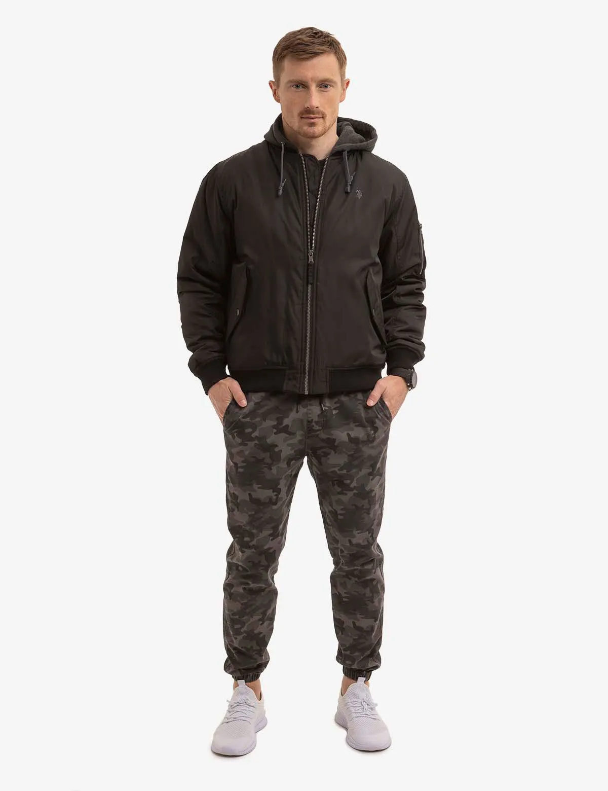 BOMBER JACKET WITH FLEECE HOOD sold by U.S. Polo Assn. product image thumbnail 2