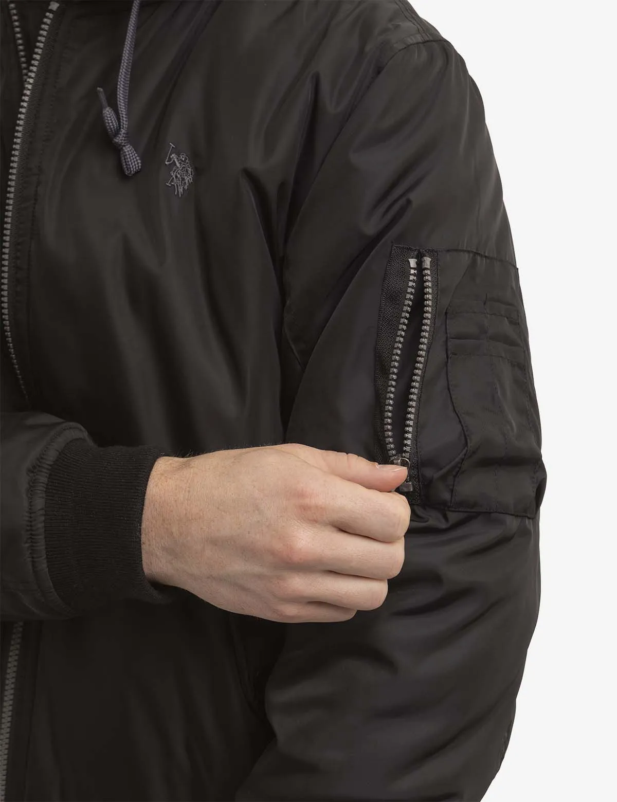 BOMBER JACKET WITH FLEECE HOOD sold by U.S. Polo Assn. product image thumbnail 3