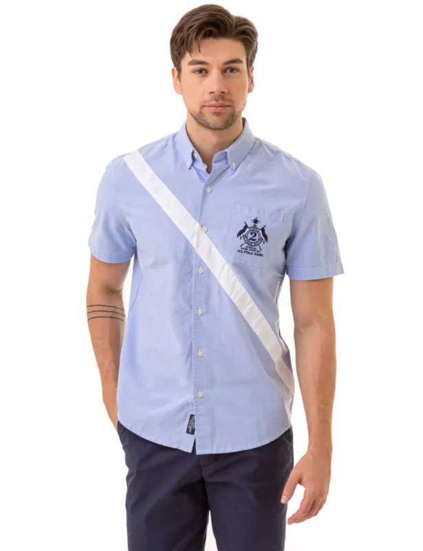 SOLID DIAGONAL STRIPE OXFORD WOVEN SHIRT sold by U.S. Polo Assn.
