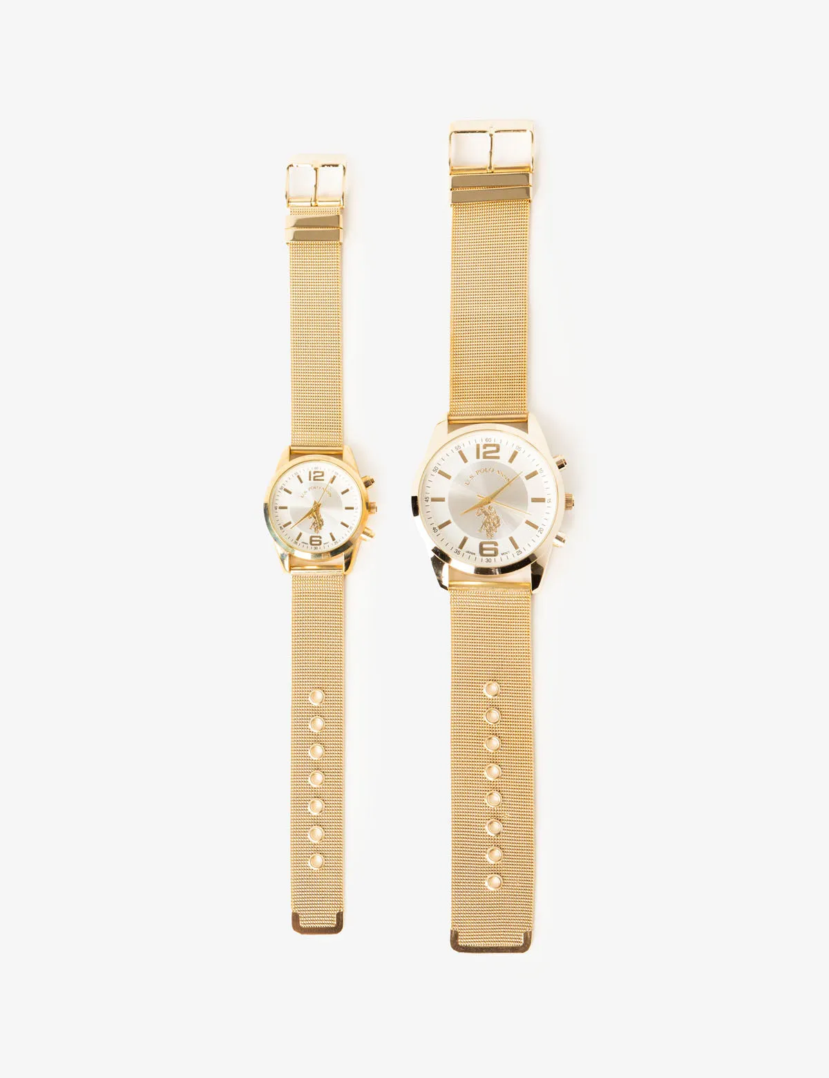HIS AND HERS GOLD MESH STRAP WATCH SET sold by U.S. Polo Assn. product image thumbnail 3