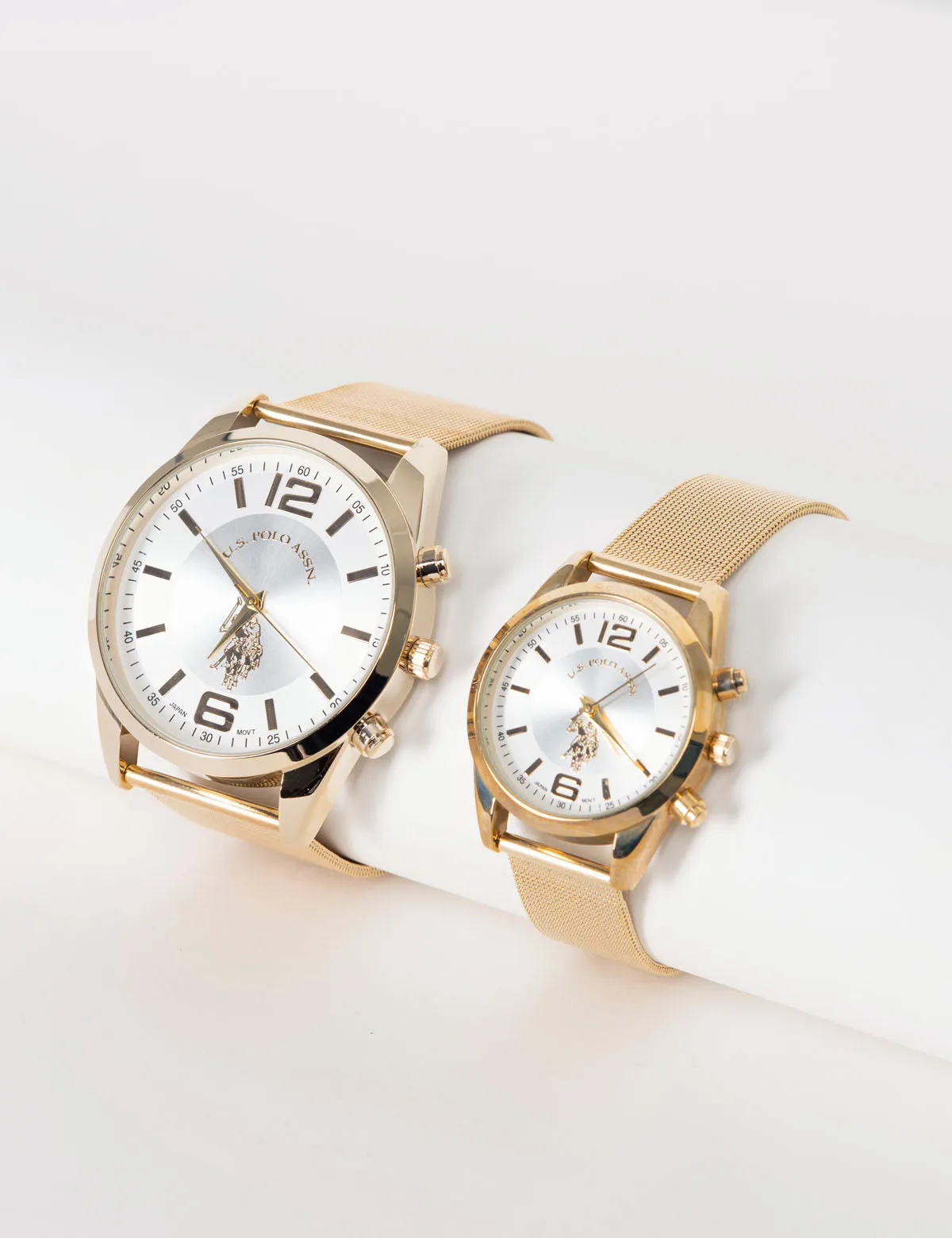 HIS AND HERS GOLD MESH STRAP WATCH SET sold by U.S. Polo Assn. product image thumbnail 2