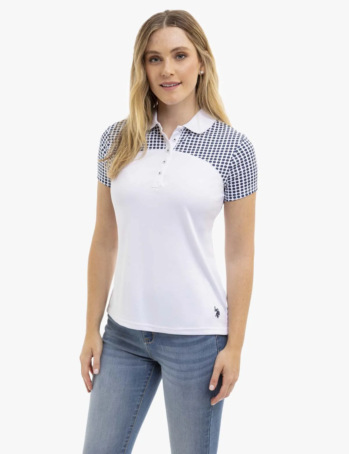 DOT PRINT COLORBLOCK POLO SHIRT sold by U.S. Polo Assn.